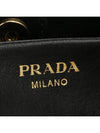 Black Calf Leather Borsa Mano Tote Bag - PRADA - BALAAN 7