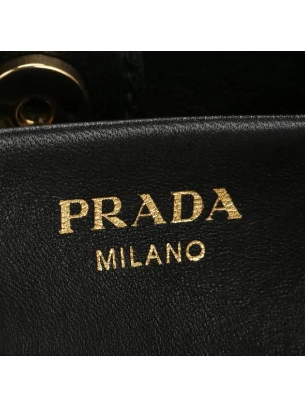 Black Calf Leather Borsa Mano Tote Bag - PRADA - BALAAN 7