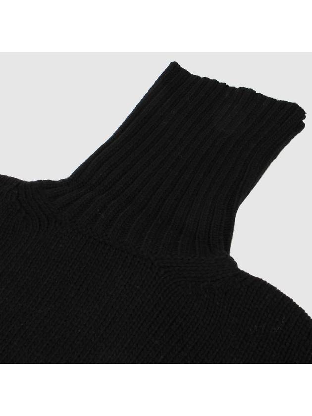 jacquard logo wool blend knit turtleneck black - OFF WHITE - BALAAN.