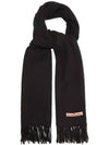 Studios Signature Logo Wool Muffler Black - ACNE STUDIOS - BALAAN.