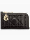 Lady Compact Cannage Zipper Lambskin Card Wallet Black - DIOR - BALAAN 2