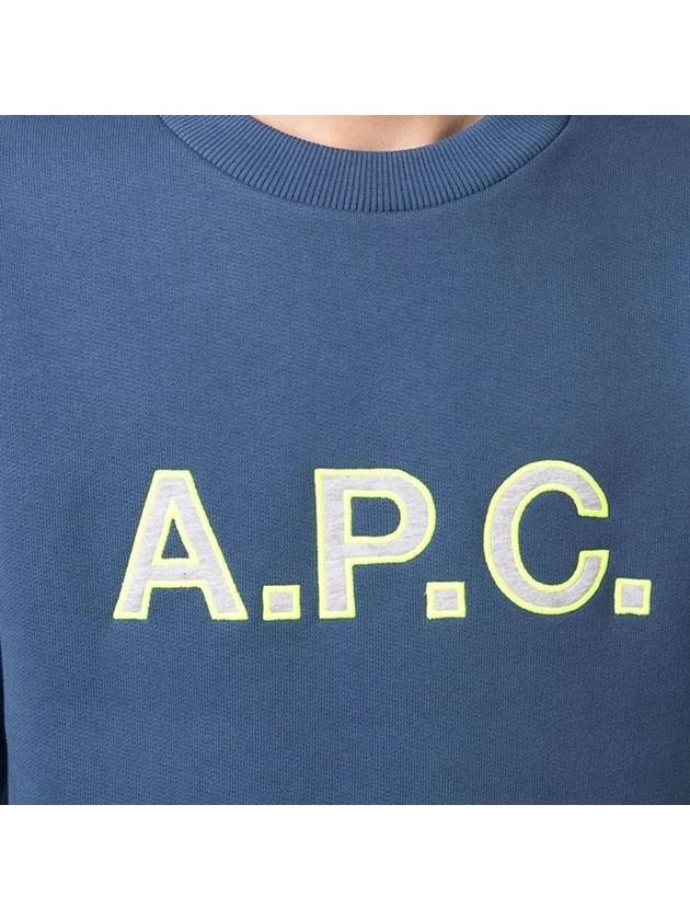 Hugues Logo Sweatshirt Navy Blue - A.P.C. - BALAAN 5