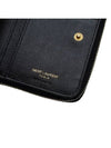 Monogram Zipper Grained Leather Half Wallet Black - SAINT LAURENT - BALAAN 7