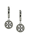 Miller Pave Hoop Earrings Silver - TORY BURCH - BALAAN 1