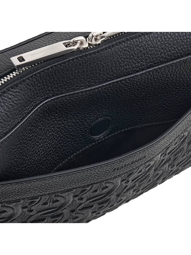 Embossed Gancini Pattern Cross Bag Black - SALVATORE FERRAGAMO - BALAAN 11