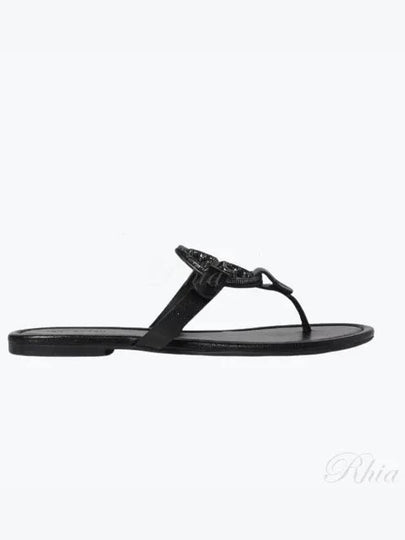 Women's Miller Leather Flip Flops Black - TORY BURCH - BALAAN 2