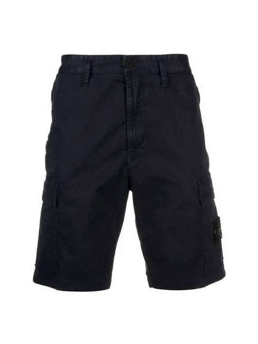 Wappen Patch Old Effect Bermuda Cargo Shorts Navy - STONE ISLAND - BALAAN 2