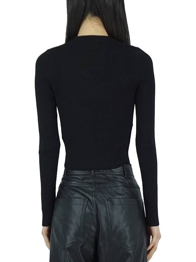 M Valary Ribbed Long Sleeve Knit Top Black - DIESEL - BALAAN 7