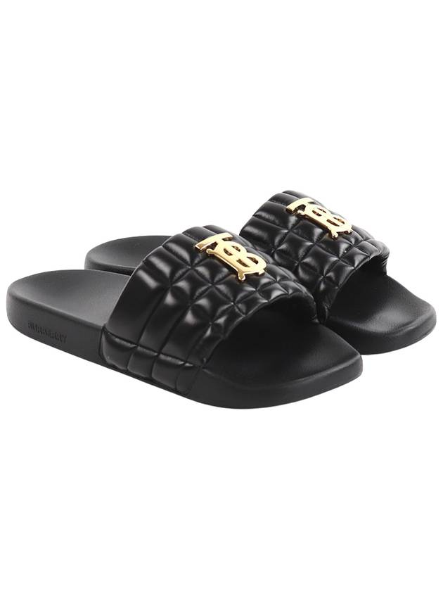 TB Logo Quilted Slippers Black - BURBERRY - BALAAN 2