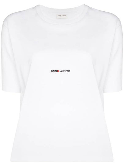 Rive Gauche Short Sleeve T-Shirt White - SAINT LAURENT - BALAAN 2