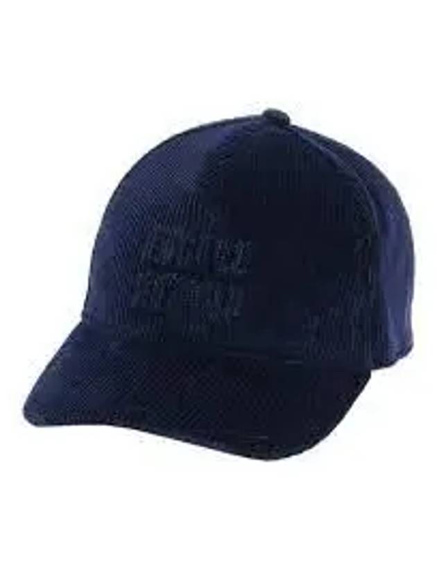 Embossed Logo Velvet Ball Cap Navy - MIU MIU - BALAAN 2