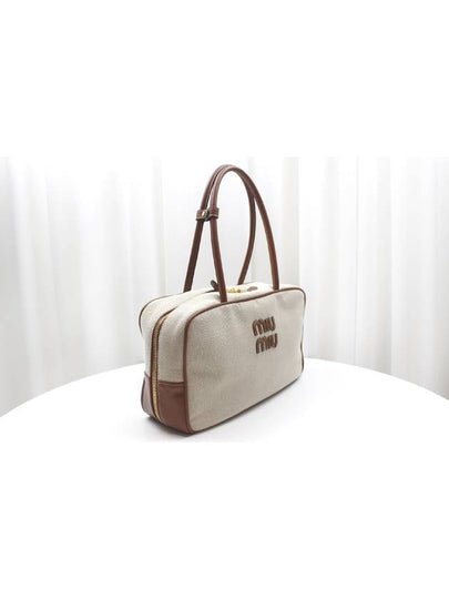 Canvas Beige Brandy Top Handle Bag 5BB163 - MIU MIU - BALAAN 2