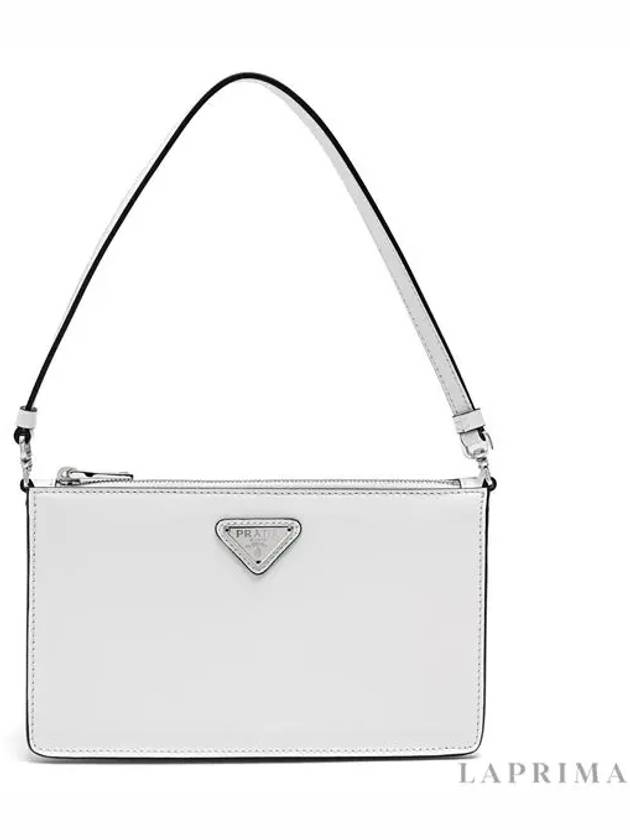 Brushed Leather Mini Bag White - PRADA - BALAAN 5