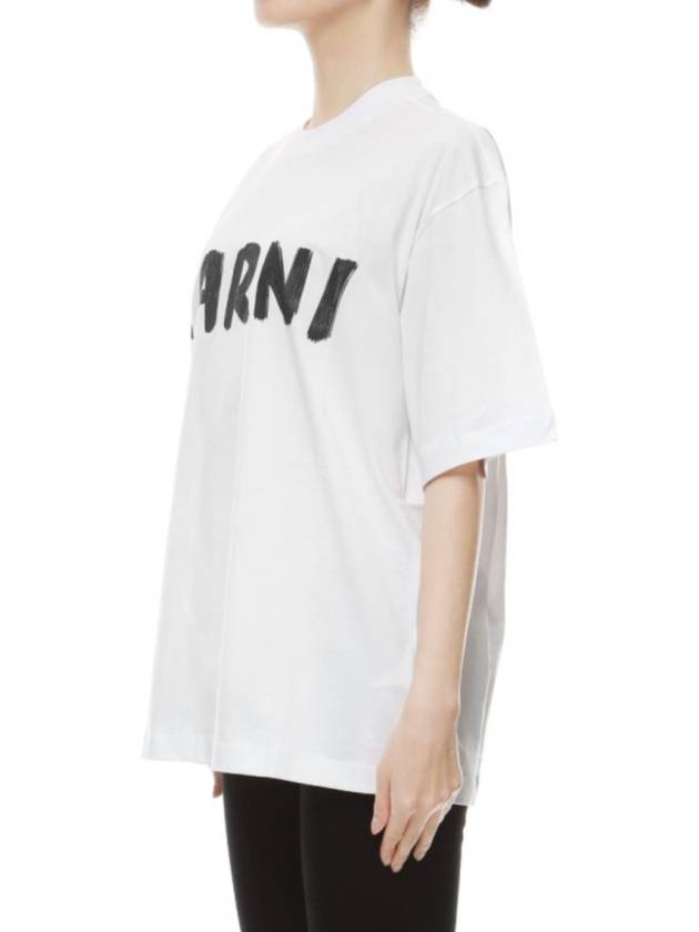 Logo Lettering Boxy Fit Short Sleeve T-Shirt White - MARNI - BALAAN 4