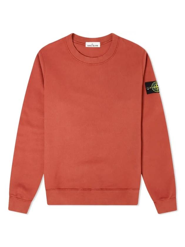 Wappen Patch Crewneck Sweatshirt Brick Red - STONE ISLAND - BALAAN 1