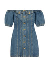 Women's Lolita Denim Short Dress Blue - CELINE - BALAAN.