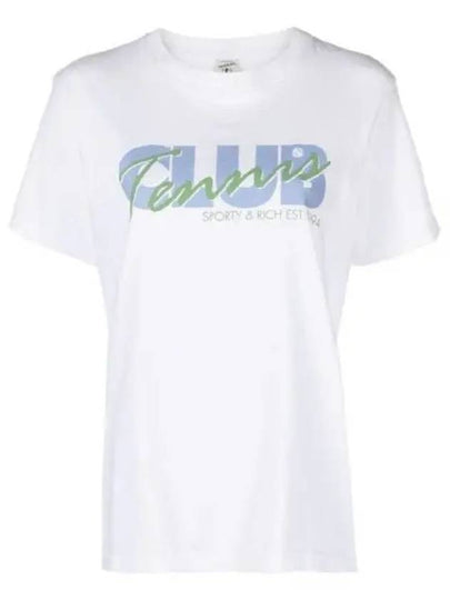 Agassi Tennis Club Logo Short Sleeve T-Shirt White - SPORTY & RICH - BALAAN 2