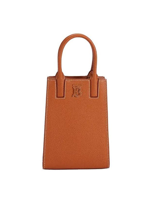 Grainy Leather Micro Francis Tote Bag Brown - BURBERRY - BALAAN 1