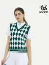 V-neck Modern Argyle Pattern Vest DD2WSV251DB - DUVIK - BALAAN 4