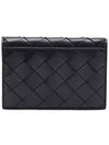 Intrecciato Flap Business Card Wallet Black - BOTTEGA VENETA - BALAAN 5