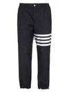 Plain Weave 4-Bar Elastic Waist Track Pants Black - THOM BROWNE - BALAAN 2