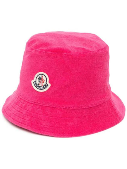 Reversible Logo Patch Bucket Hat Pink - MONCLER - BALAAN 2