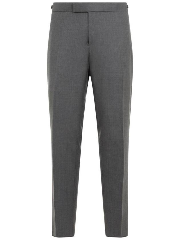 Low Rise Side Tab Wool Slacks Grey - THOM BROWNE - BALAAN 2