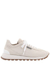 Chain Suede Low Top Sneakers Ivory - BRUNELLO CUCINELLI - BALAAN 2