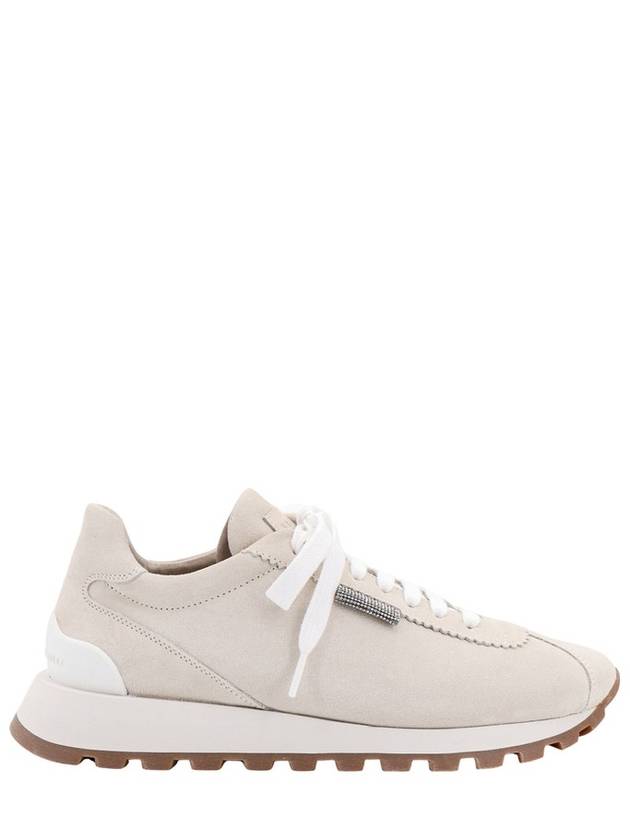 Chain Suede Low Top Sneakers Ivory - BRUNELLO CUCINELLI - BALAAN 2