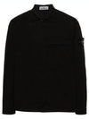 Supima Regular Fit Long Sleeve Shirt Black - STONE ISLAND - BALAAN 2