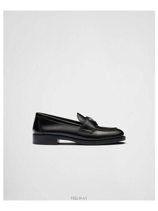 Unlined Brushed Leather Loafers Black - PRADA - BALAAN 7