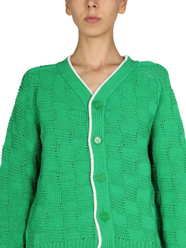 Women's Intrecciato Cardigan Green - BOTTEGA VENETA - BALAAN 5