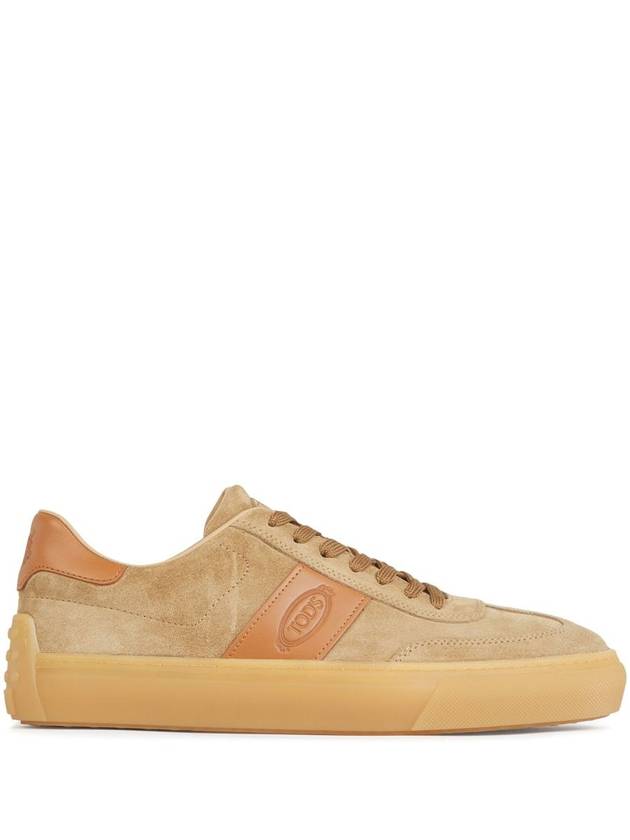 Embossing Logo Suede Low Top Sneakers Brown - TOD'S - BALAAN 2