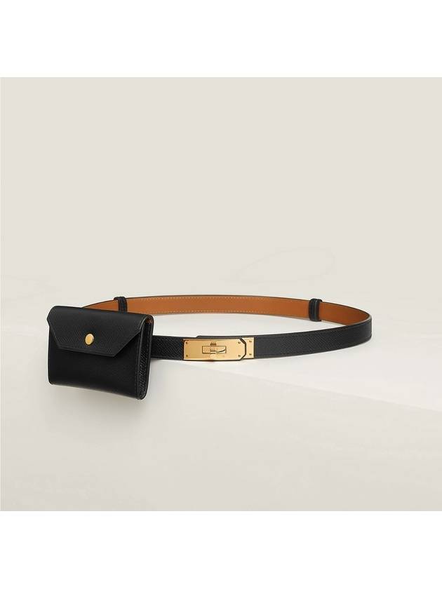 Kelly Pocket 18 Leather Belt Black - HERMES - BALAAN 2