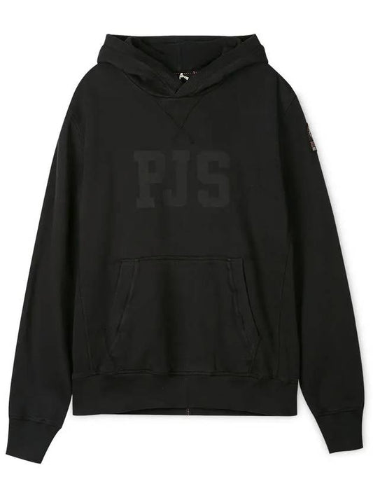 Men's Logo Patch Black Hoodie PMFLECF10 541 - PARAJUMPERS - BALAAN 1