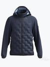 Pattern Padded Hooded Jacket Navy - HUGO BOSS - BALAAN 2