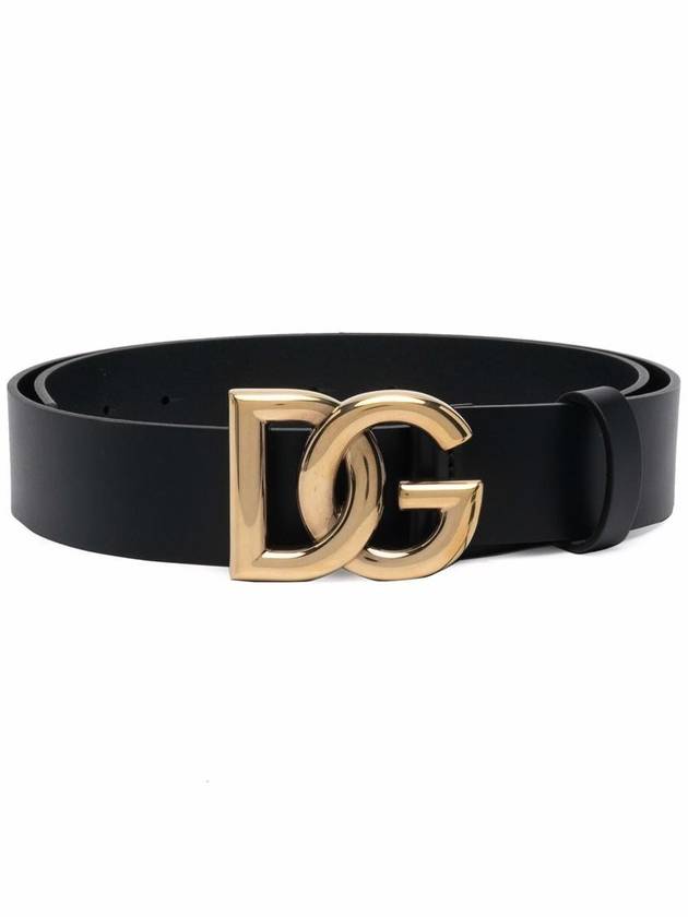 Logo Leather Belt Black Gold - DOLCE&GABBANA - BALAAN 2