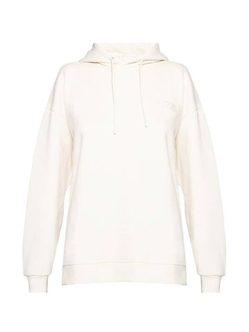 logo drawstring hooded top ivory - GANNI - BALAAN 1