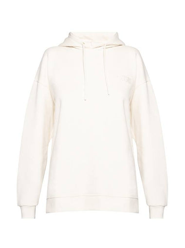 logo drawstring hooded top ivory - GANNI - BALAAN 1