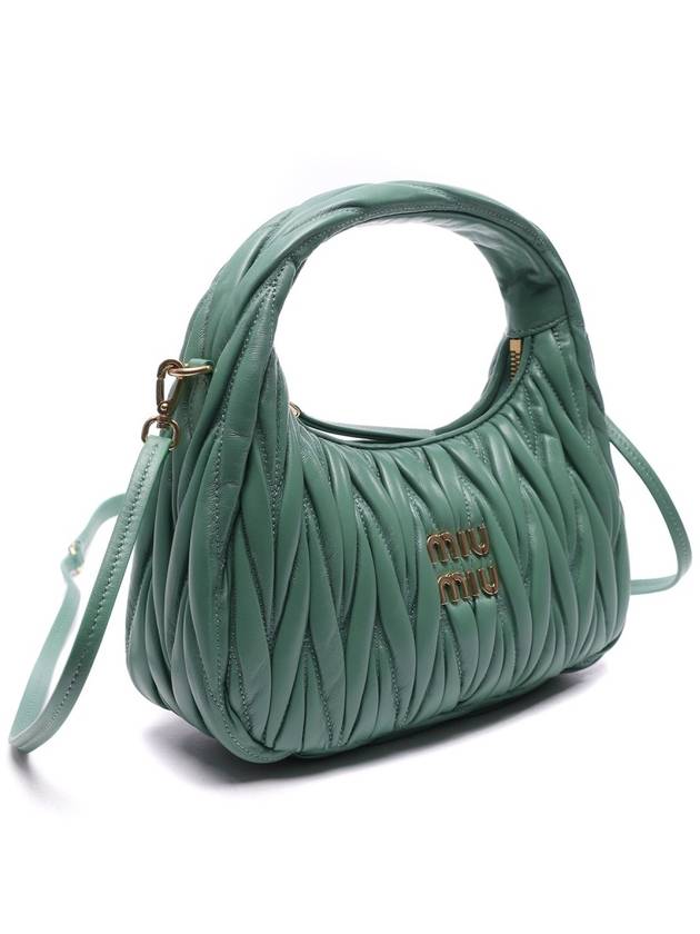 Wander Materasse Nappa Leather Mini Hobo Tote Bag Sage Green - MIU MIU - BALAAN 4