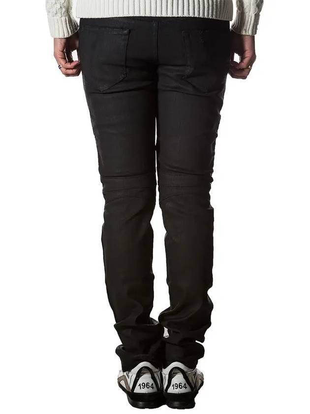 11th Anniversary Wax Coated Slim Biker Black T551 B909M 176 - BALMAIN - BALAAN 4