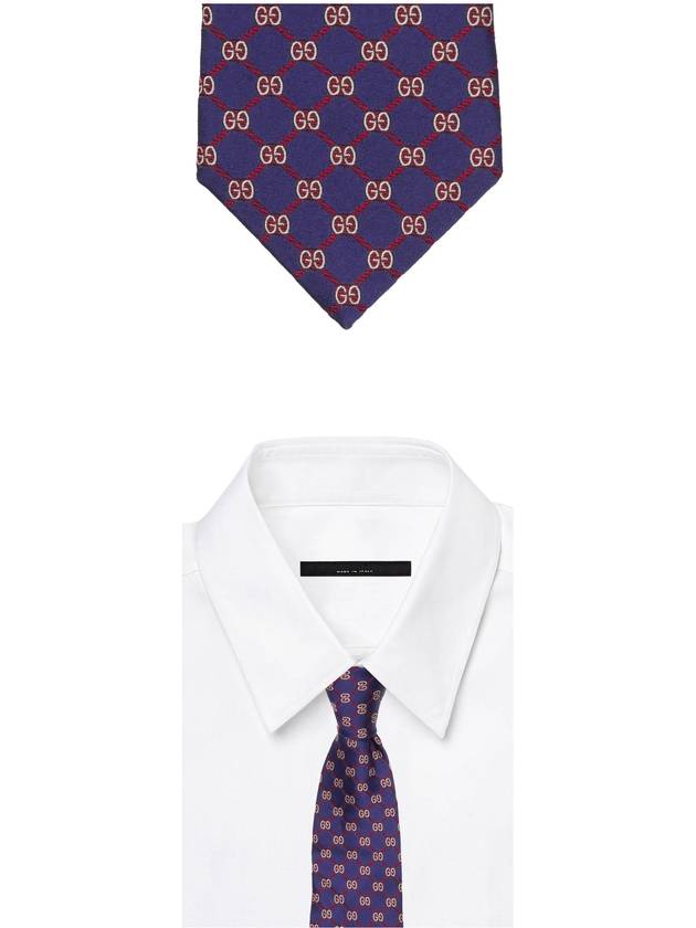 GG Rhombus Jacquard Silk Tie Blue - GUCCI - BALAAN 3