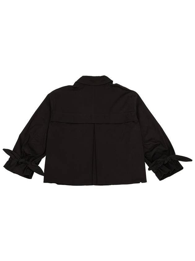 Herringbone Canvas Suit Jacket Black - GANNI - BALAAN 3