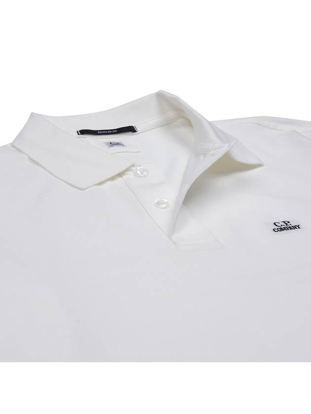 Stretch Piquet Regular Polo Shirt White - CP COMPANY - BALAAN 4