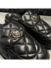 CC Logo Quilted Turnlock Mule Clog Slippers Loafers Black G45431 - CHANEL - BALAAN 3