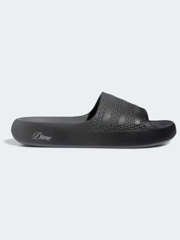 Logo 3 Stripe Slippers Core Black - ADIDAS - BALAAN 2