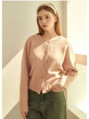 Women's Anemone Wool Basic Cardigan Pink - MICANE - BALAAN 5