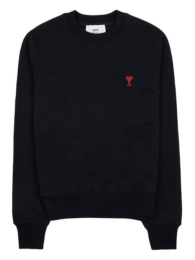 Small Heart Logo Sweatshirt Black - AMI - BALAAN 10