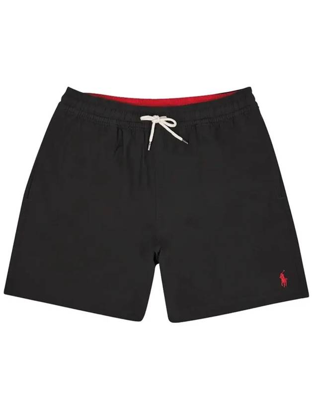 Embroidered Logo Drawstring Swim Shorts Black - POLO RALPH LAUREN - BALAAN 2