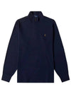 Embroidered Pony Logo Half Zip-Up Knit Top Navy - POLO RALPH LAUREN - BALAAN 2